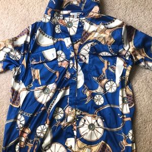 Miami styled blue button down